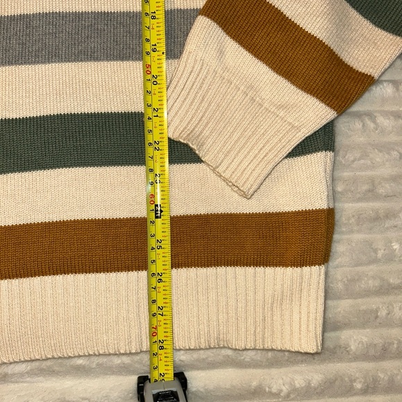 TwoThirds Womens Sweaters XL  Organic Cotton Jumper Pullover Striped Rib - Picture 3 of 7